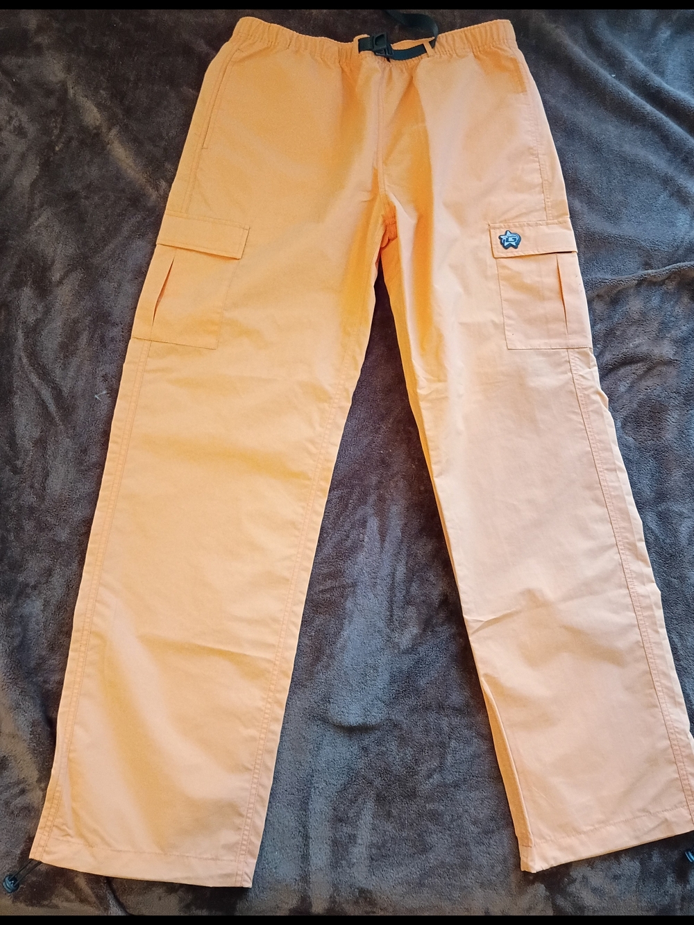 Golf Wang Men's Cargo Pants in Light Orange with Buckle Waist